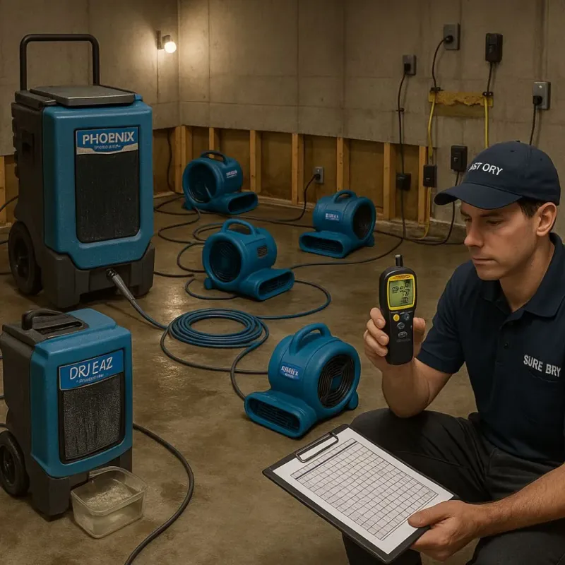 Structural Drying and Dehumidification process in San Jacinto County, TX